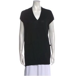 Alexander Wang black v neck short sleeve top shirt
